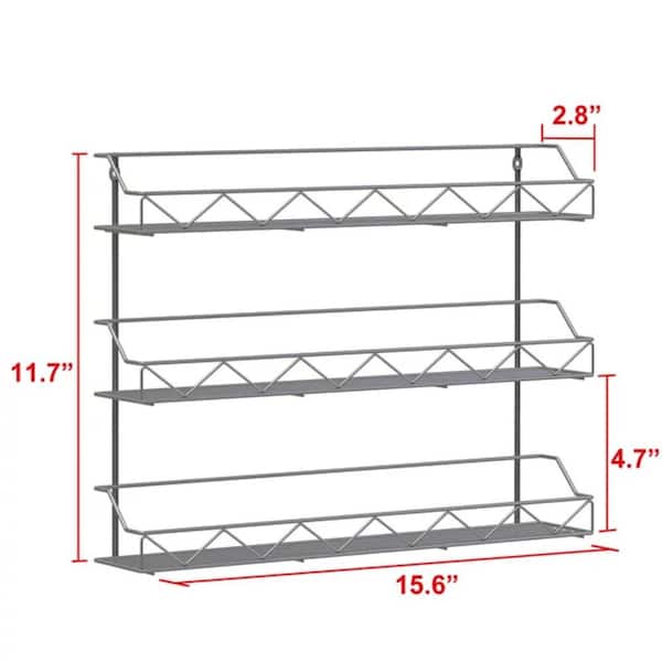 dubbin 2 of Shelves 3-Tier Silver Wall Mount Spice Rack Organizer  FXHARDWARD-H026 - The Home Depot