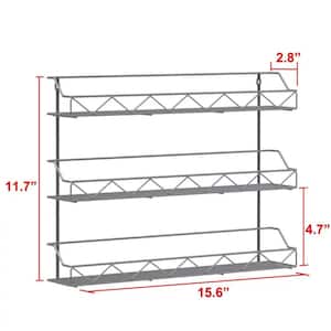 2 of Shelves 3-Tier Silver Wall Mount Spice Rack Organizer