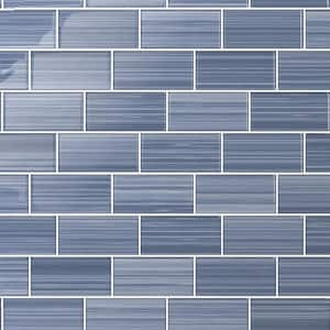 Hand Painted Rectangular 3 in. x 6 in. Coastline 50 Glass tile (10 sq. ft./per Case)