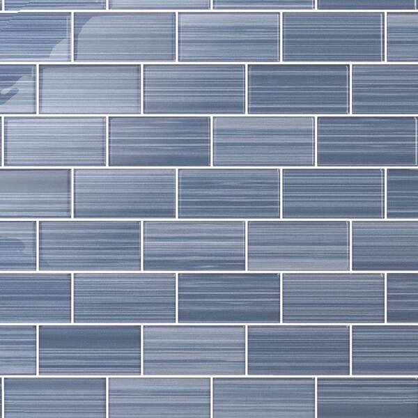 Hand Painted Rectangular 3 in. x 6 in. Coastline 50 Glass tile (10 sq. ft./per Case)