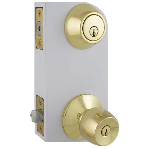 Defiant Brandywine Polished Brass Combo Pack with Double Cylinder