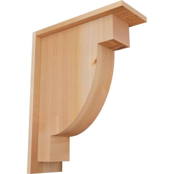 Ekena Millwork 5-1/2 in. x 14 in. x 18 in. Western Red Cedar Alpine Smooth Corbel with Backplate