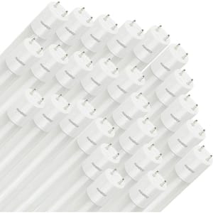 35-Watt Equivalent 48 in. Linear Tube T8 G13 2-Pin Base Ballast Bypass LED Light Bulb in Bright White 3000K (25-Pack)