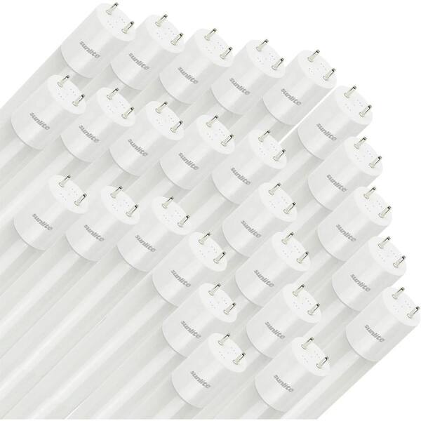 Sunlite 35-Watt Equivalent 48 in. Linear Tube T8 G13 2-Pin Base Ballast Bypass LED Light Bulb in Cool White 4000K (25-Pack)