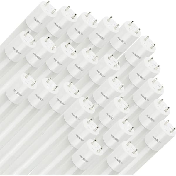 Sunlite 35-Watt Equivalent 48 in. Linear Tube T8 G13 2-Pin Base Ballast Bypass LED Light Bulb in Daylight 5000K (25-Pack)