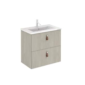 Little 24 in. W x 14 in. D Bath Vanity in White Oak with Vanity Top in White with White Basin