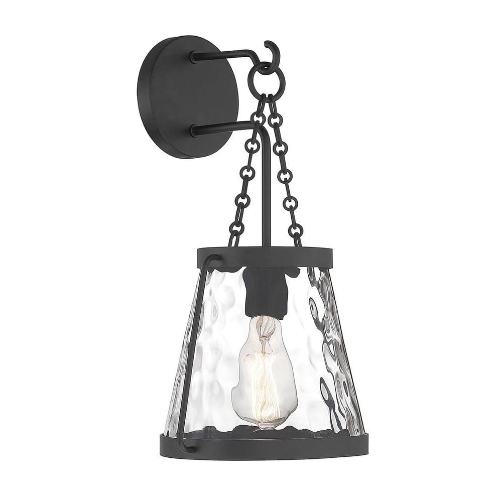 Matte Black Glass Shade Dimmable Wall Sconce