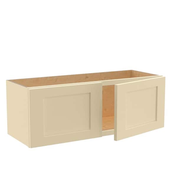 Home Decorators Collection Newport 33 in. W x 12 in. D x 12 in. H Assembled Plywood Wall Bridge Kitchen Cabinet in Blended Cream with Soft Close
