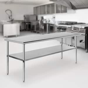 60 x 30 Inch Stainless Steel Kitchen Utility Table with Bottom Shelf