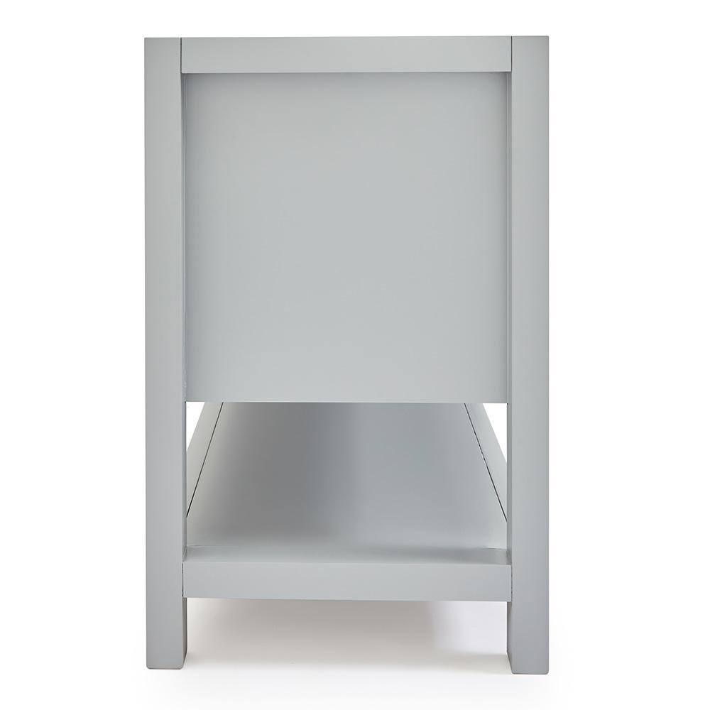 Gray Solid Wood 60'' Single Freestanding Bathroom Vanity