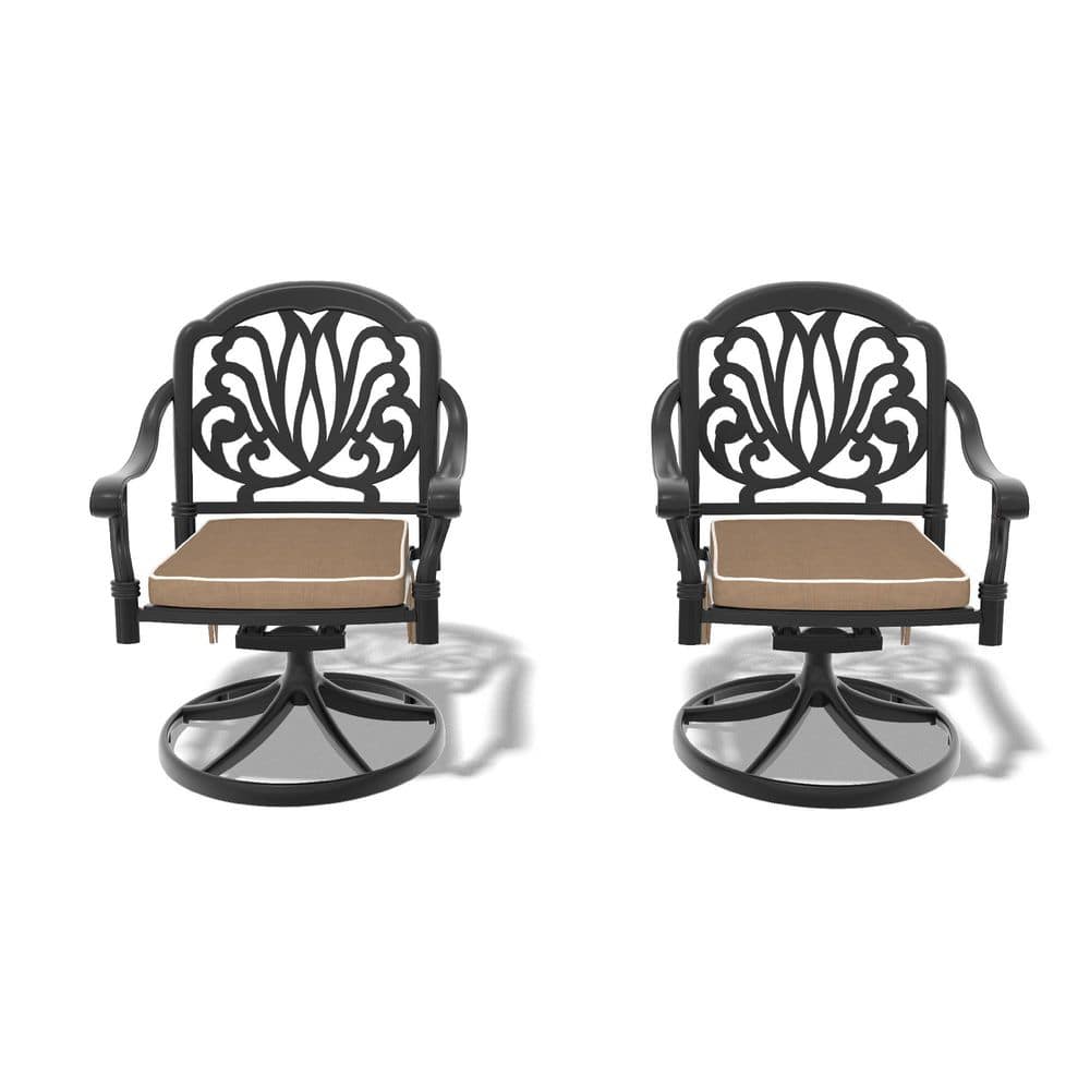 Black 2-Piece Aluminium Patio Conversation Set with Brown Cushions price history on PriceWatchPro
