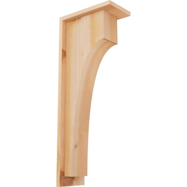 Ekena Millwork 5-1/2 in. x 10 in. x 26 in. Western Red Cedar Huntington Smooth Corbel with Backplate