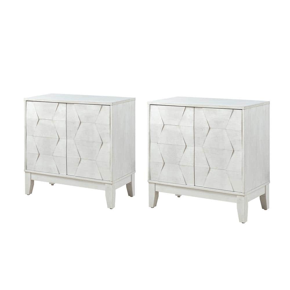 Madge White 30 in. Tall 2-Door Accent Storage Cabinet with Adjustable Shelves and Adjustable Legs (Set of 2) price history on PriceWatchPro