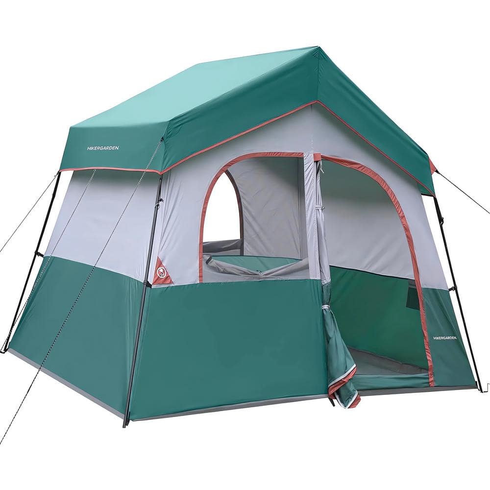 ‎Dark Green 6-Person Camping Tent-Portable Easy Set Up Family Tent for Hi