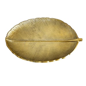 16in. Gold Leaf Decorative Accent Tray