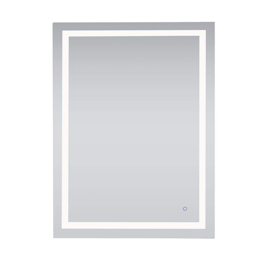 Timeless Home 36 in. W x 48 in. H Rectangle Frameless Silver LED Mirror