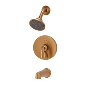 Elm 1-Handle Wall-Mounted Tub/Shower Trim Kit in Brushed Bronze with Diverter Lever (Valve not Included)