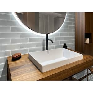Aura Gray 3 in. x 12 in. Matte Finished Glass Mosaic Floor and Wall Tile (5 sq. ft./Case)