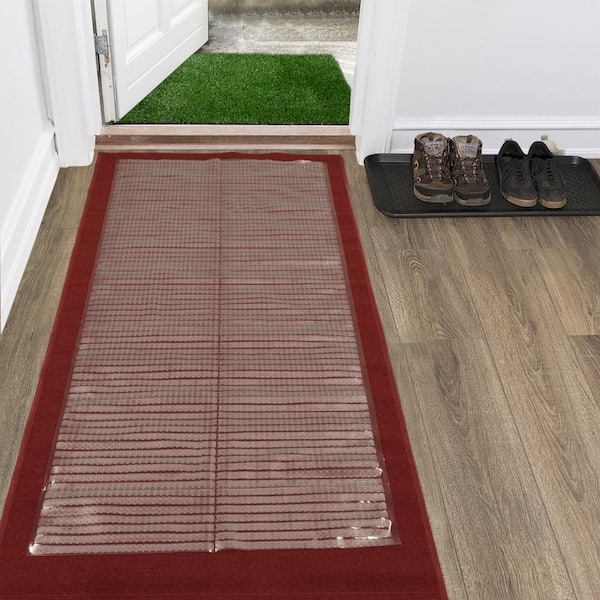 Ottomanson Clear 2 ft. 2 in. x 10 ft. Vinyl Carpet Protector Runner Mat