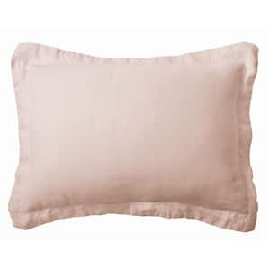 Washed Linen Blush Flange 26 in. x 20 in. Standard Sham