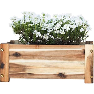 17 in. Wooden Planter Box Rectangular Wood Planter for Garden, Patio, Window, Home Decor Wood Plant Stand