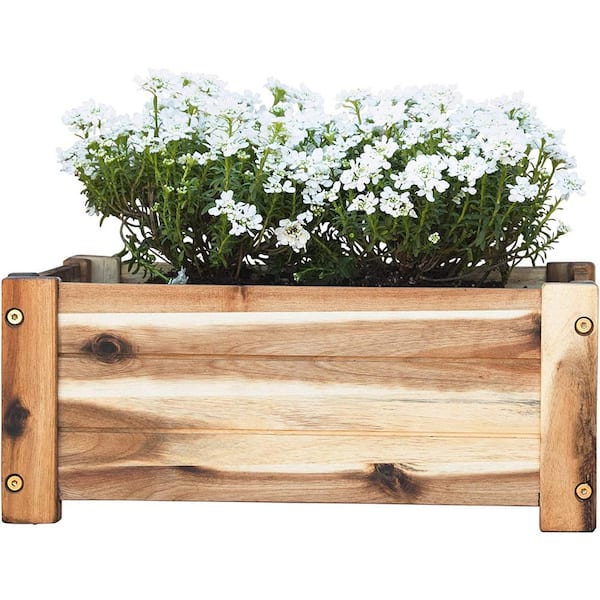 Cubilan 17 in. Wooden Planter Box Rectangular Wood Planter for Garden, Patio, Window, Home Decor Wood Plant Stand