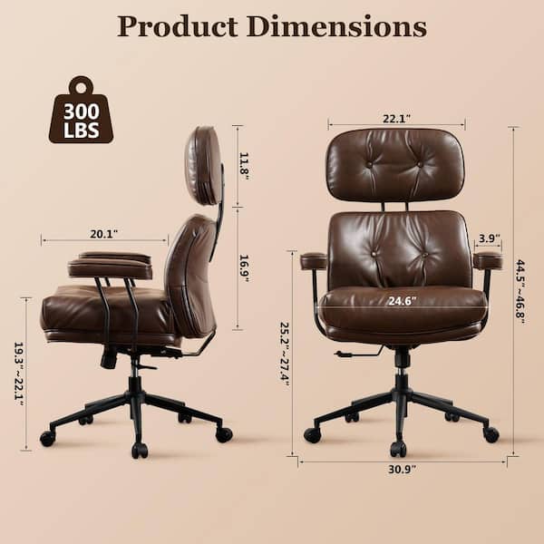 Allwex Kro PU Fabric Swivel Ergonomic Office Task Chair in Dark