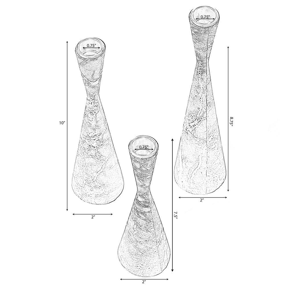 Gray Marble Resin Taper Candle Holders, Pack of 18