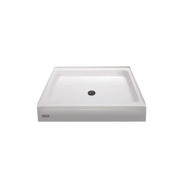 JACUZZI 42 in. x 42 in. Center Drain 6 in. Shower Base in White