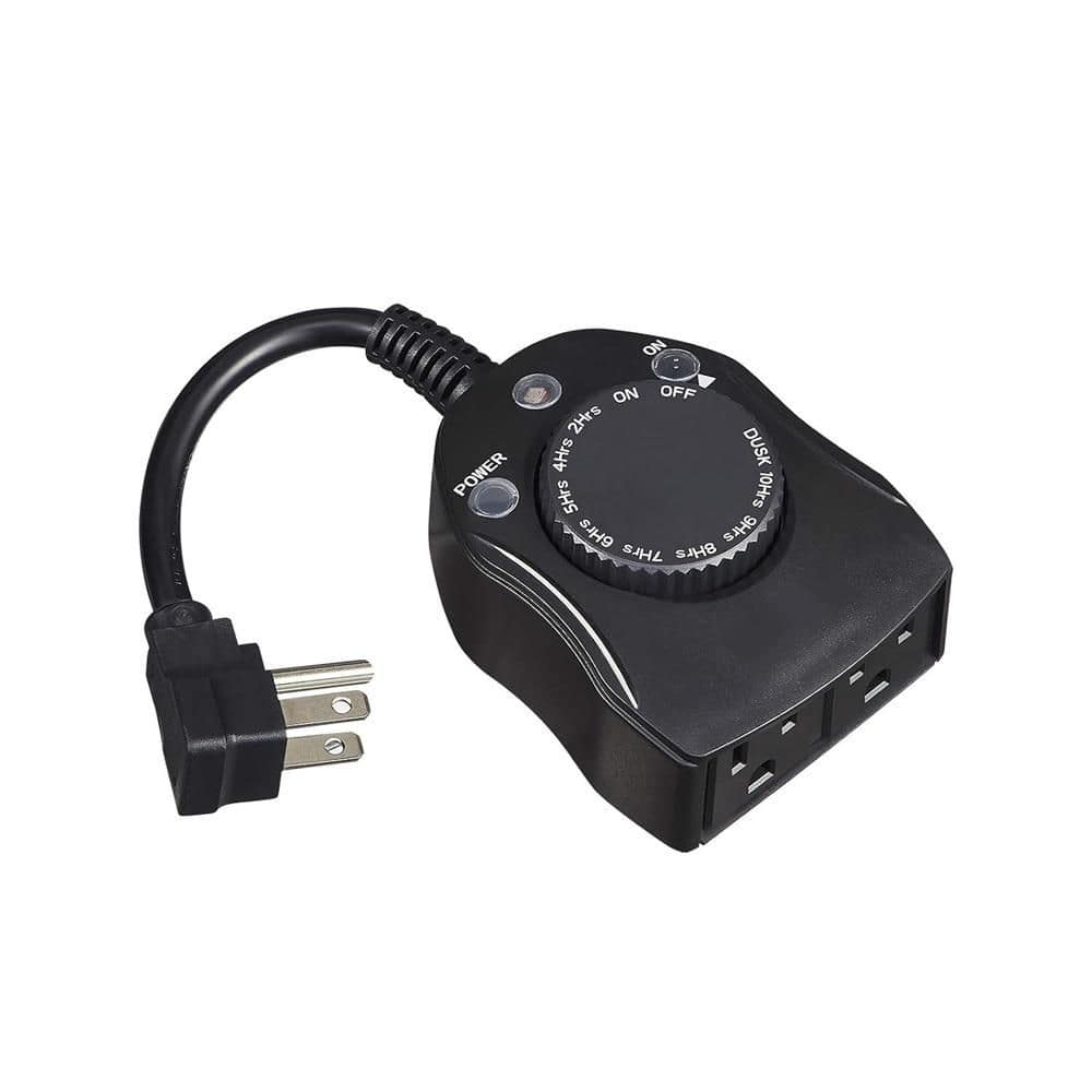600 min. Outdoor Astronomic Outlet Timer with 2-Grounded Outlets, 8 Countdo