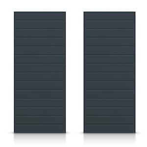 84 in. x 84 in. Hollow Core Charcoal Gray Stained Composite MDF Interior Double Closet Sliding Doors
