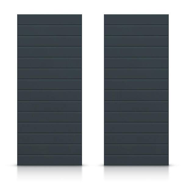 CALHOME 72 in. x 96 in. Hollow Core Charcoal Gray Stained Composite MDF Interior Double Closet Sliding Doors