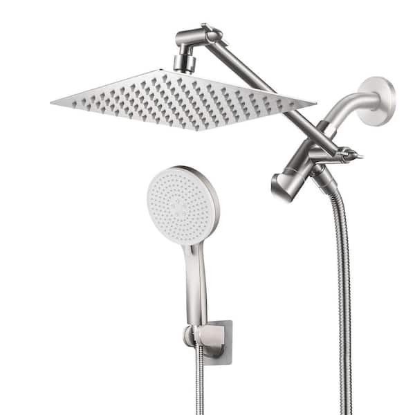 Zalerock Rainfull 5-Spray Patterns 8 in. Wall Mount Dual Shower Head ...