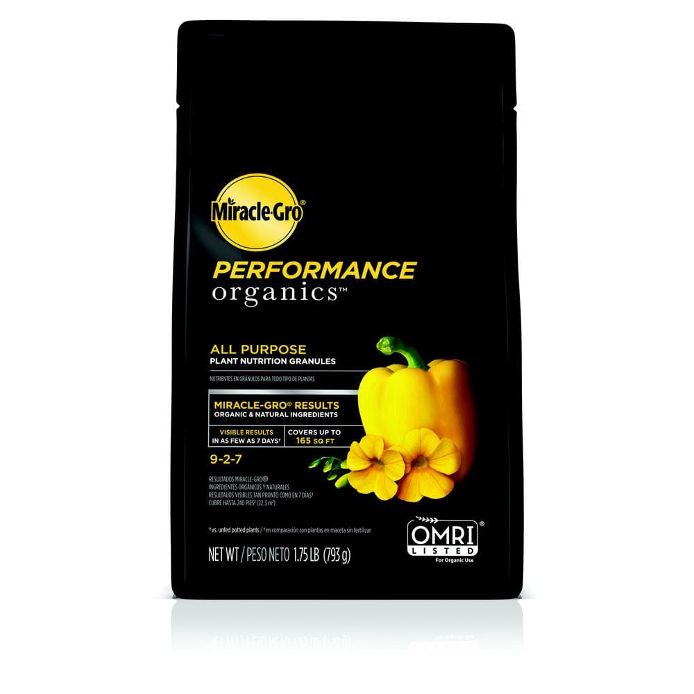 Miracle Gro 1 75 Lbs Miracle Gro Performance Organics All Purpose Plant Nutrition Granules 3003610 The Home Depot