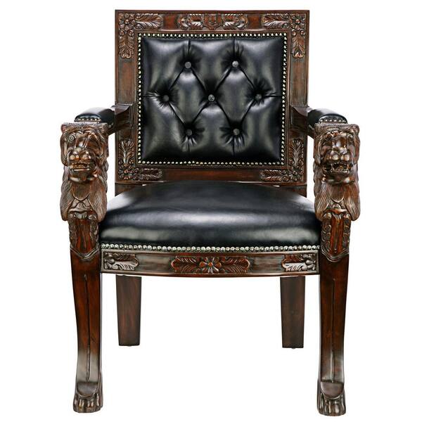 Design Toscano Beardsley Cherry Mahogany Lion Chair