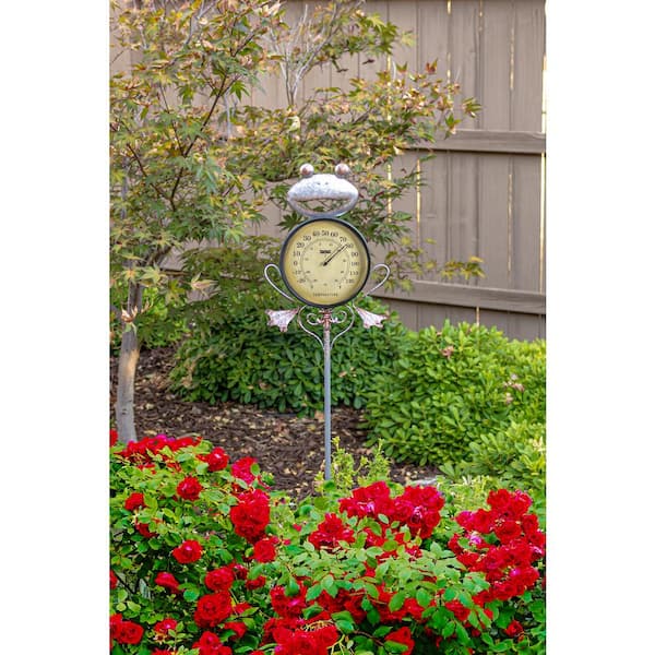 Poolmaster Outdoor Thermometer Garden Stake and Backyard Decor - Frog