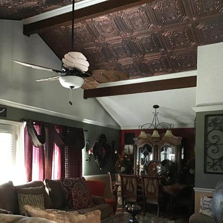 Elizabethan Shield 24'' x 24'' White Textured PVC Ceiling Tile