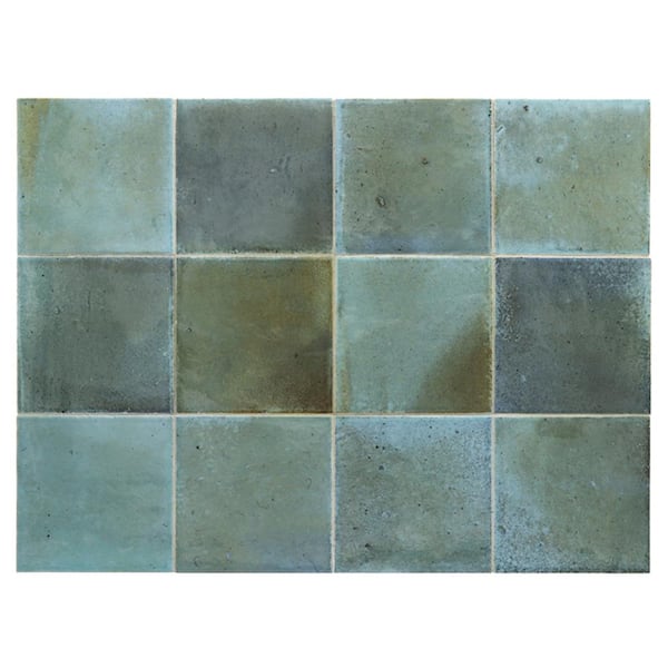 Apollo Tile Antiek Blue 3.94 in. x 3.94 in. Glossy Ceramic Square Wall and Floor Tile Sample (0.11 Sq. ft./case) (1-pack)