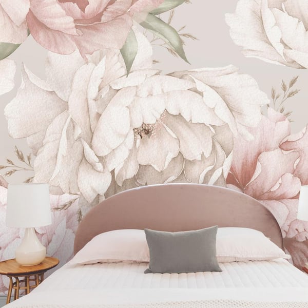 Watercolor Floral Peel and Stick Wallpaper Mural