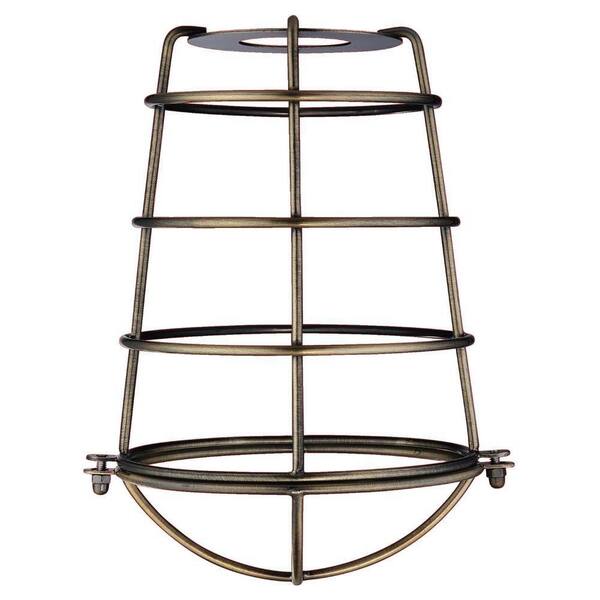 Westinghouse 8-3/16 in. Antique Brass Industrial Cage Metal Shade with 2-1/4 in. Fitter and 6-5/16 in. Width