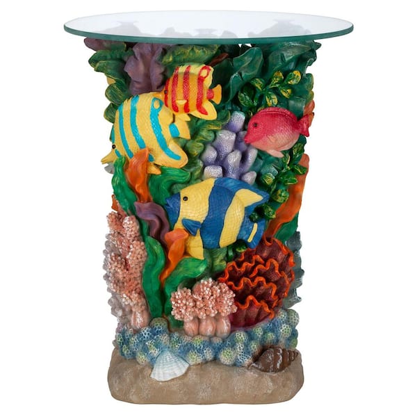 Design Toscano The Great Barrier Reef 21 in. H Sculptural Polyresin Outdoor Side Table