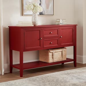 Burton 56 in. Chili Red Rectangle Wood Console Table