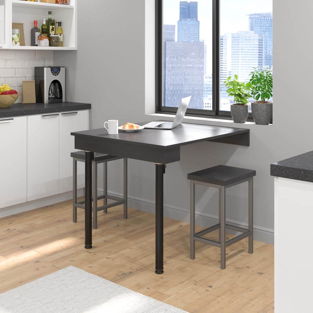 Matte Black 28" Adjustable Folding Table Leg in Aluminum