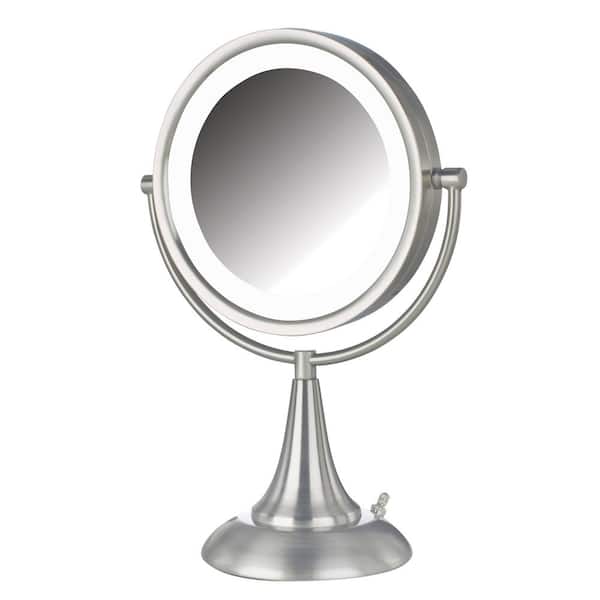 Jerdon 10 in. x 15 in. LED Lighted Table Makeup Mirror