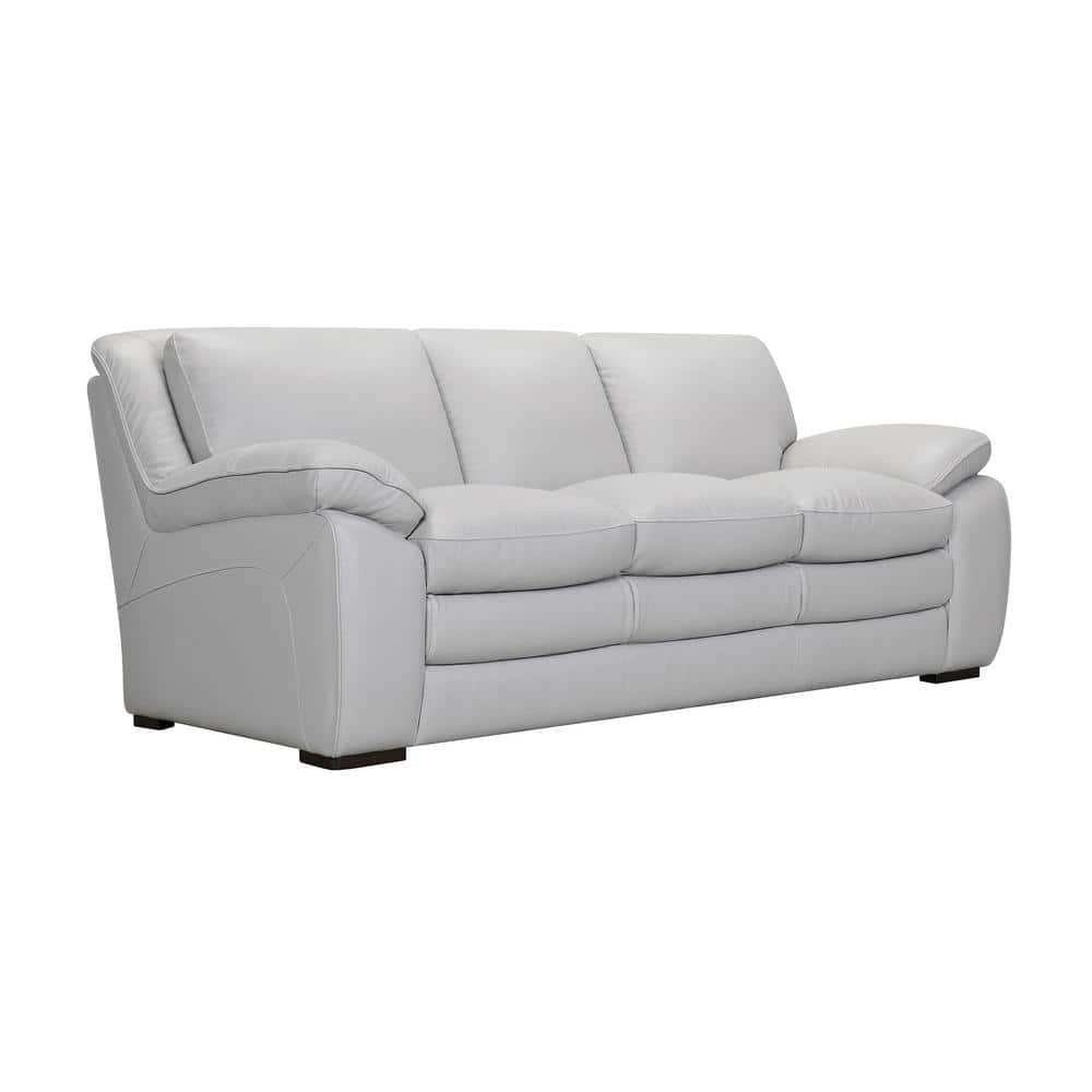 Zanna 91.5'' Contemporary Reclining Sofa in Genuine Brown Leather