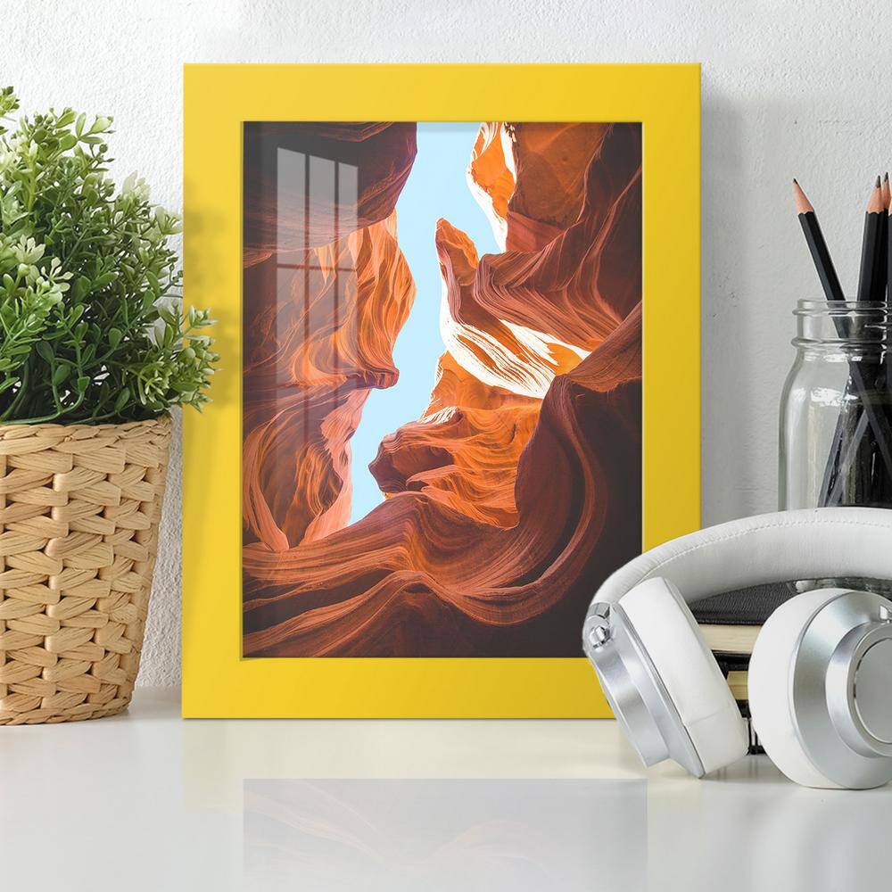 Modern 6" x 8" Yellow Wooden Picture Frame Set