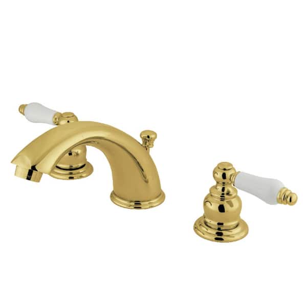 Kingston Brass Victorian 8 in. Widespread 2-Handle Bathroom Faucet in Polished Brass
