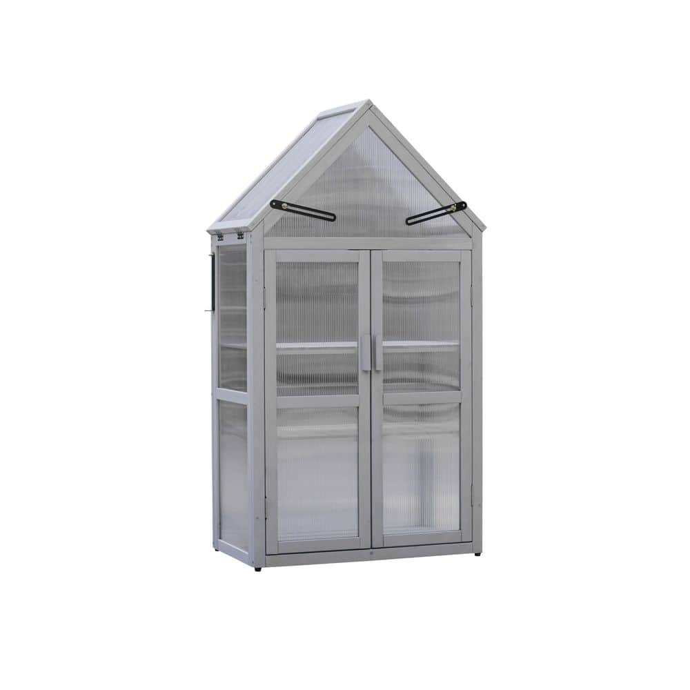 27.8 in. W x 52.3 in. D x 16.1 in. H Mini Greenhouse, Outdoor Plant Stand, Gray price history on PriceWatchPro