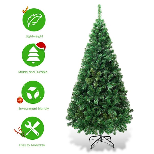 4FT 6FT CHRISTMAS TREE ARTIFICIAL XMAS FERN PINE BLACK WHITE GREEN 5FT 