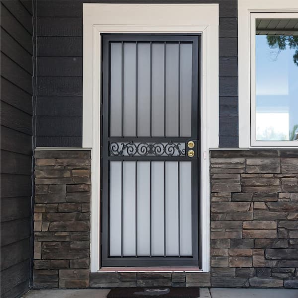 36 in. x 80 in. 421 Series Black Tipton Security Door